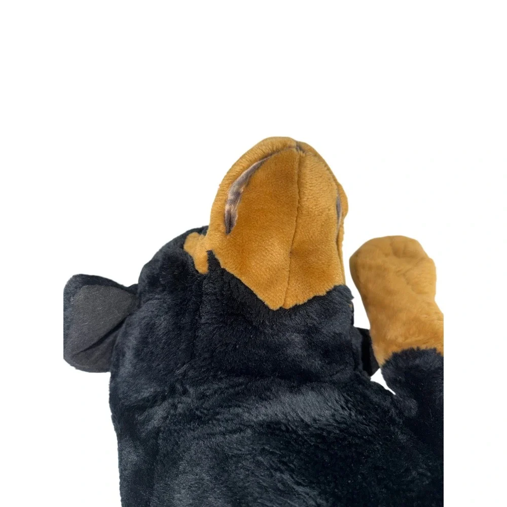 E& J Classic Rottweiler Plush Dog Stuffed Animal Black Tan Laying Realistic 22